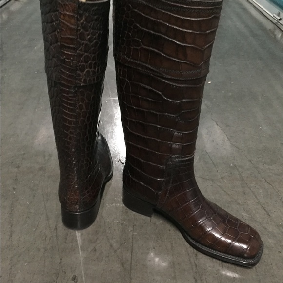 Louis Vuitton brown alligator boots main image 6